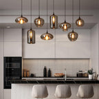 June Minimalist Bottle Glass Pendant Light Smoke Gray