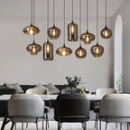 June Minimalist Bottle Glass Pendant Light Smoke Gray