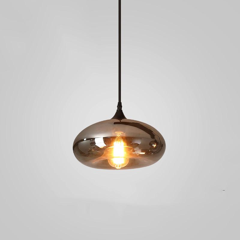 June Minimalist Bottle Glass Pendant Light Smoke Gray