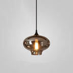 June Minimalist Bottle Glass Pendant Light Smoke Gray