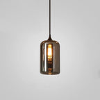 June Minimalist Bottle Glass Pendant Light Smoke Gray