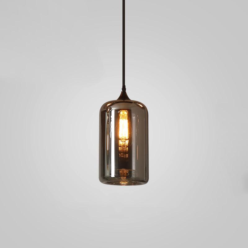 June Minimalist Bottle Glass Pendant Light Smoke Gray