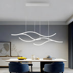 MODERN WAVES Curved LED Chandelier Dimmable Color Changeable Dining Room Kitchen Island