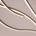 MODERN WAVES Curved LED Chandelier Dimmable Color Changeable Dining Room Kitchen Island