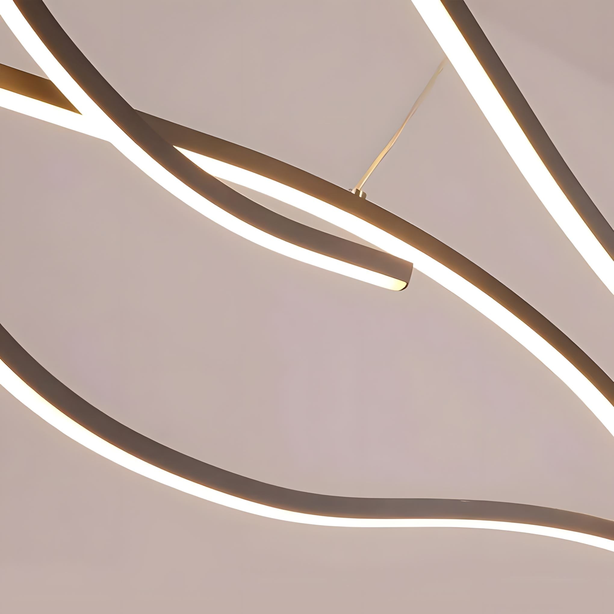 MODERN WAVES Curved LED Chandelier Dimmable Color Changeable Dining Room Kitchen Island