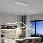 MODERN WAVES Curved LED Chandelier Dimmable Color Changeable Dining Room Kitchen Island