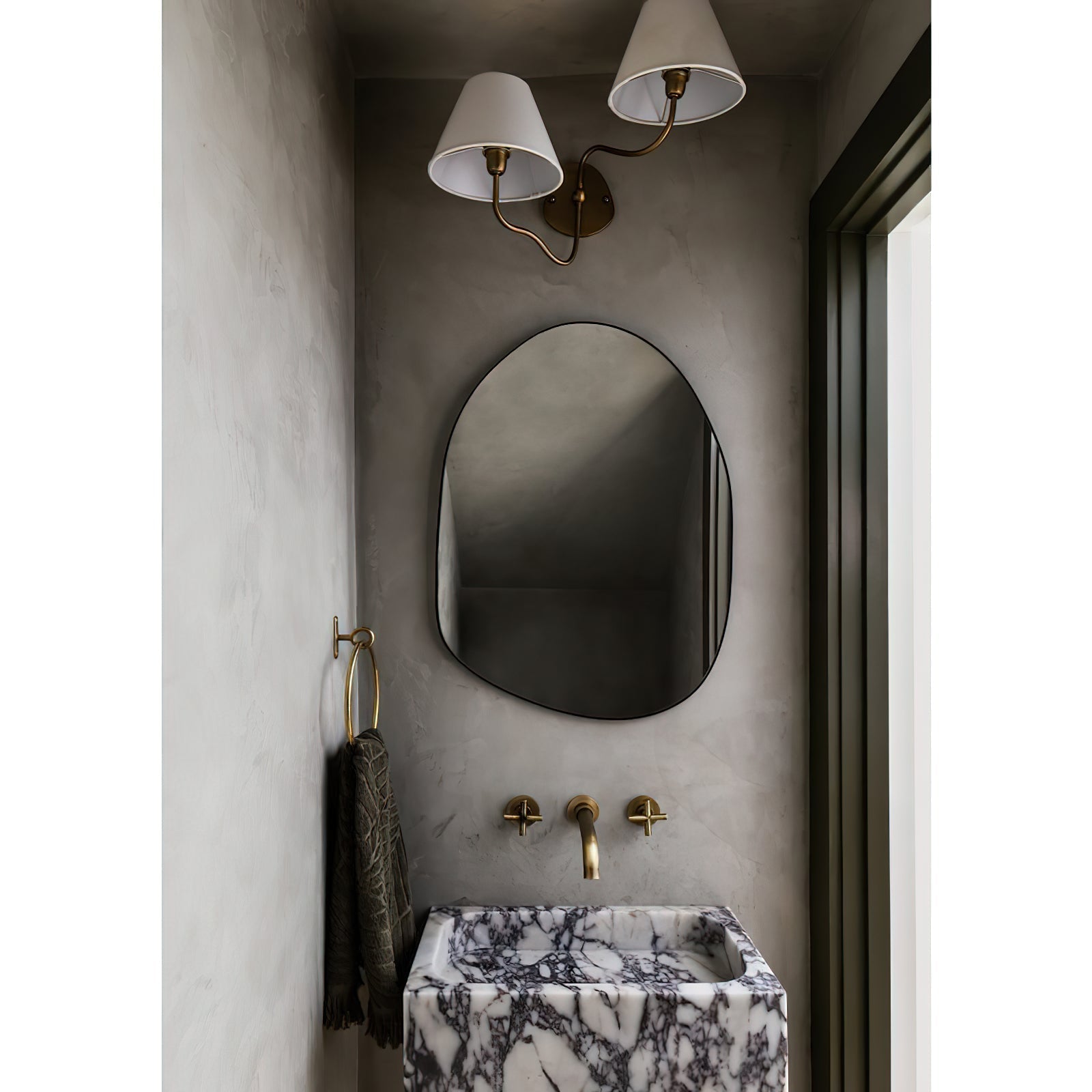 Magdalene Wall Lamp Organic Stone LED Warm Light Bedroom Living Room — Multiple Sizes and Finishes