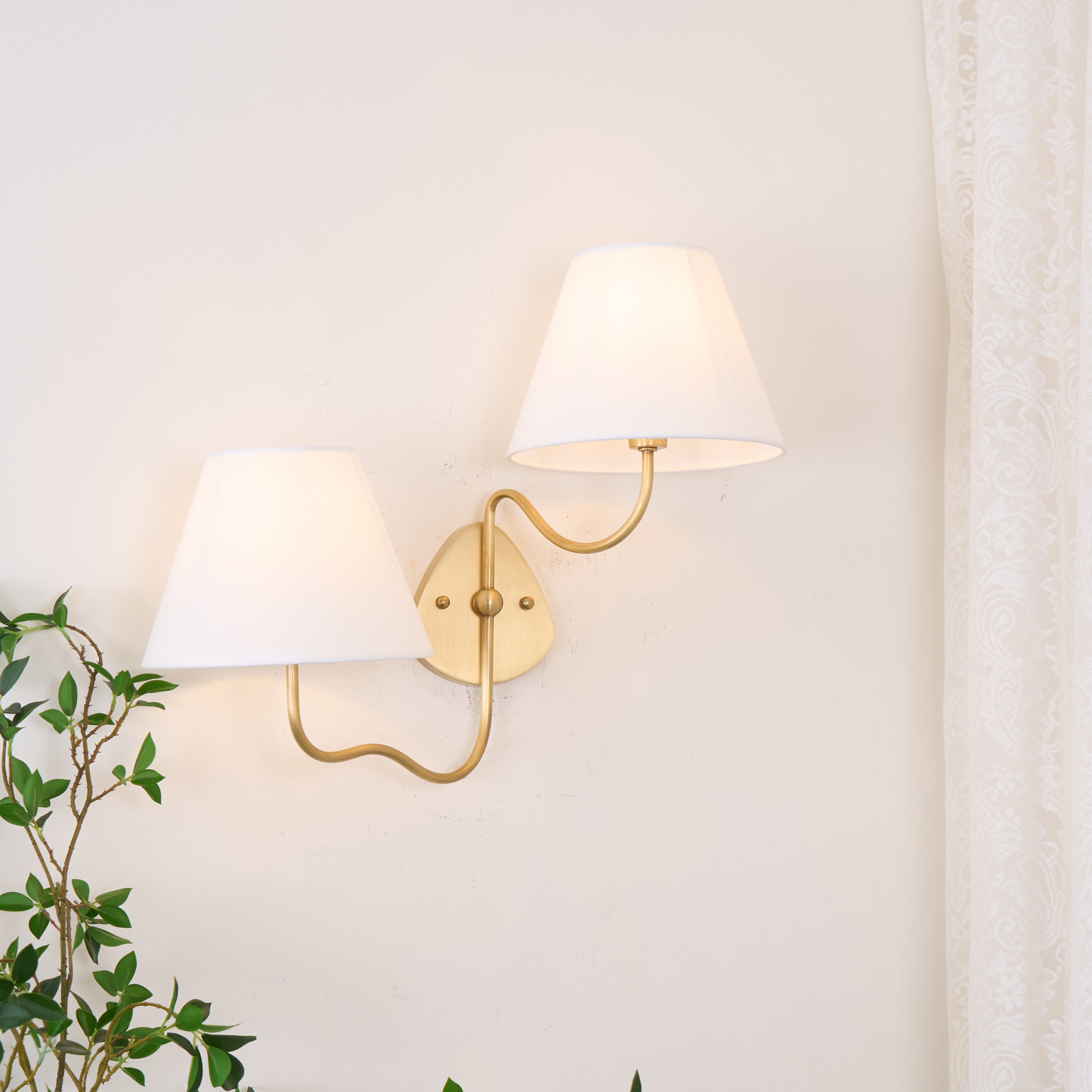 Magdalene Wall Lamp Organic Stone LED Warm Light Bedroom Living Room — Multiple Sizes and Finishes