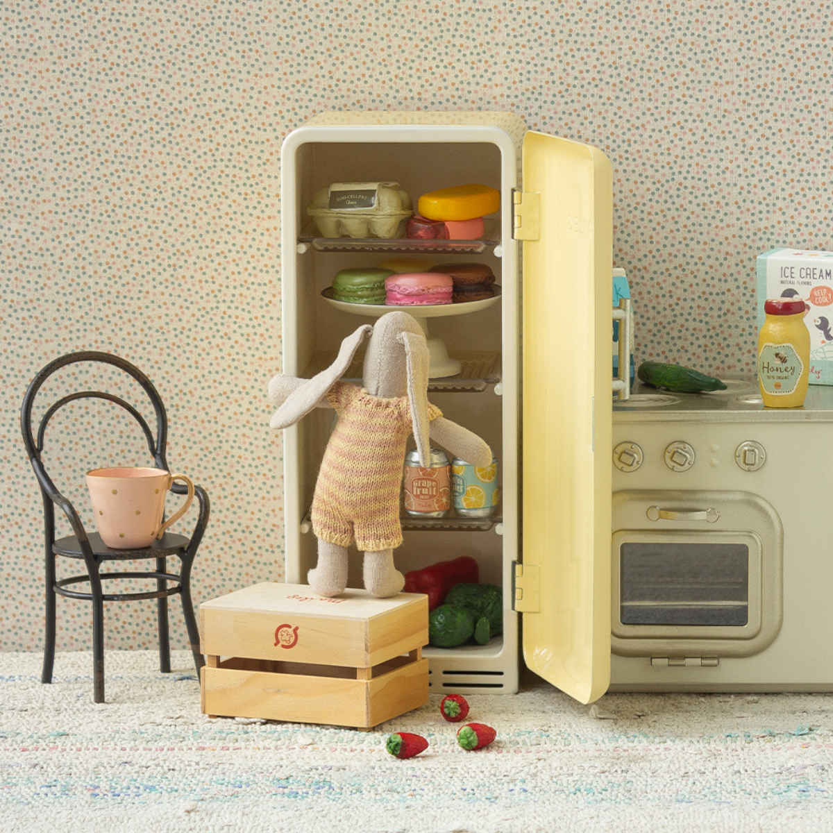 Maileg Dollhouse Fridge, Miniature Size