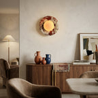 Orli Marble Wall Sconce Natural Stone LED Bedroom Living Room — Multiple Stone Selections