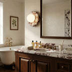 Orli Marble Wall Sconce Natural Stone LED Bedroom Living Room — Multiple Stone Selections