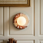 Orli Marble Wall Sconce Natural Stone LED Bedroom Living Room — Multiple Stone Selections