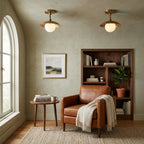 Marie Petite Flush Mount Surface Ceiling Lamp Organic Stone LED Bedroom Hallway — Multiple Finishes