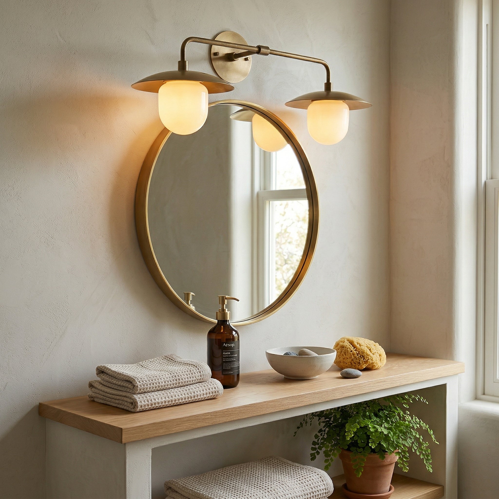 Marie Petite Wall Lamp Organic Stone Resin LED Bedroom Living Room — 3 Size Options