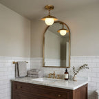Marie Petite Flush Mount Surface Ceiling Lamp Organic Stone LED Bedroom Hallway — Multiple Finishes