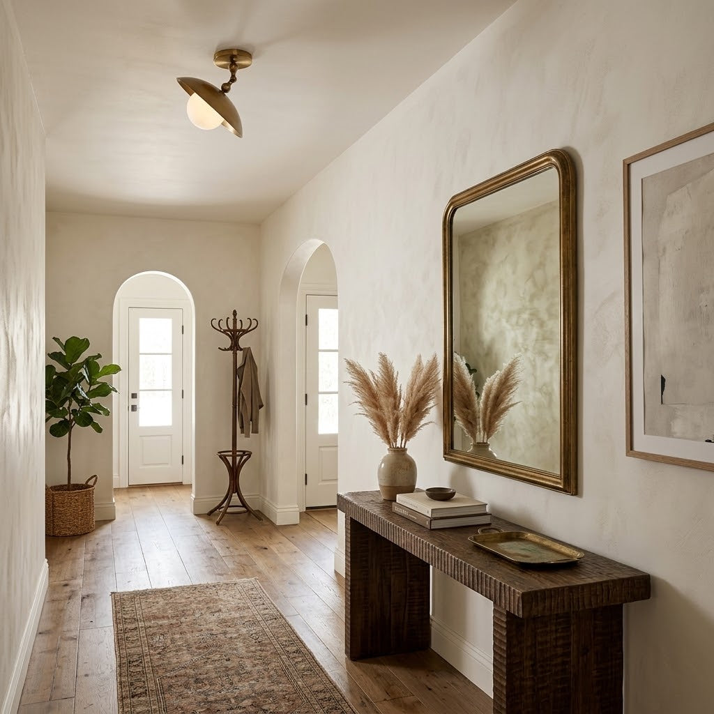 Marie Petite Flush Mount Surface Ceiling Lamp Organic Stone LED Bedroom Hallway — Multiple Finishes