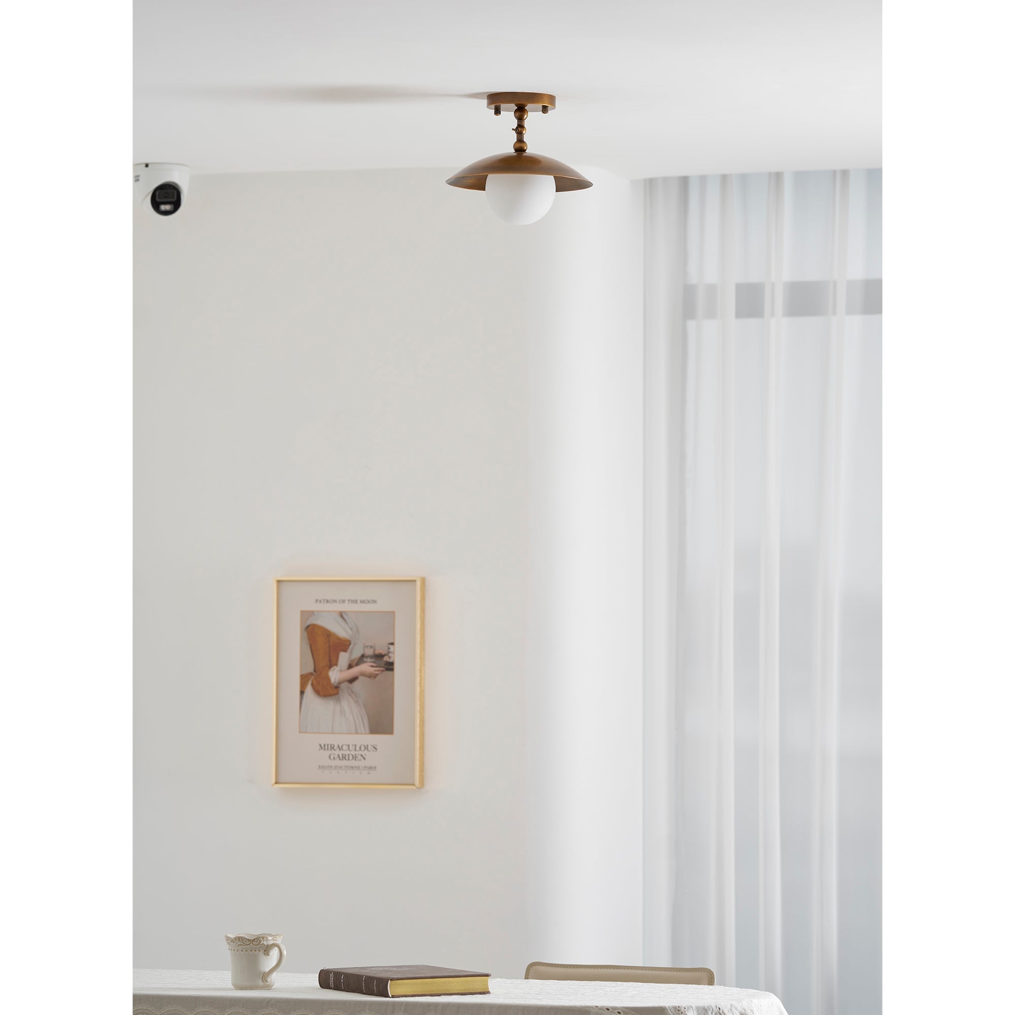 Marie Petite Flush Mount Surface Ceiling Lamp Organic Stone LED Bedroom Hallway — Multiple Finishes