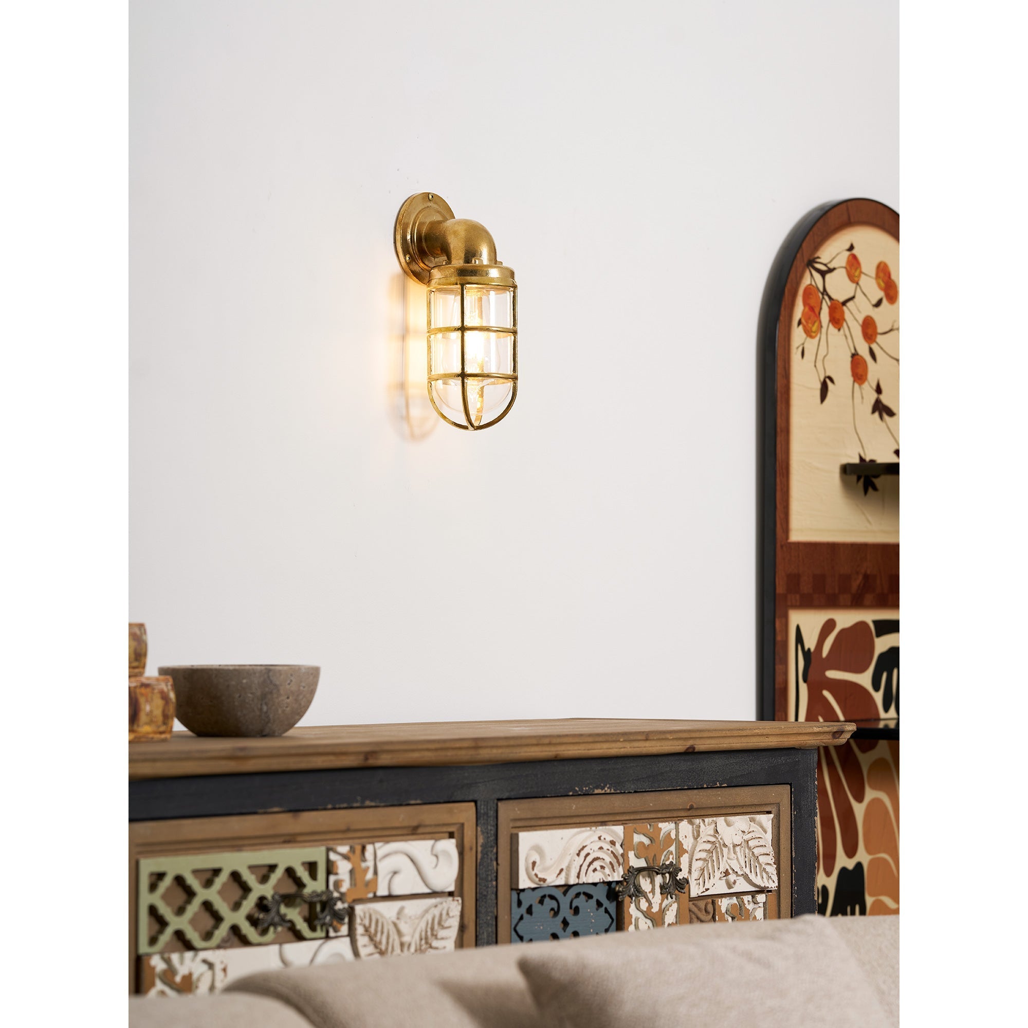 Marine Curved Wall Lamp Plaster Arc LED Warm White Modern Bedroom Living Room Hallway