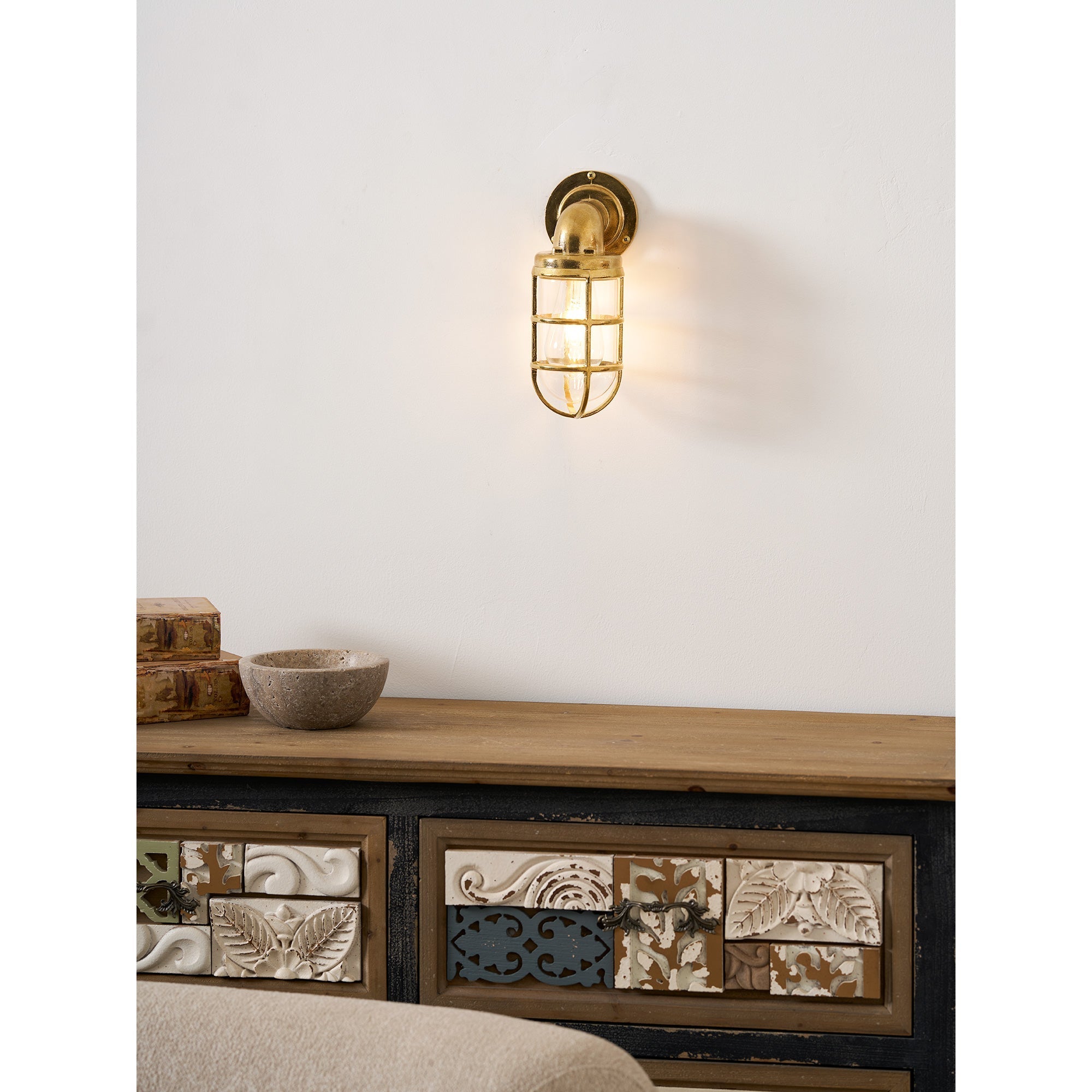 Marine Curved Wall Lamp Plaster Arc LED Warm White Modern Bedroom Living Room Hallway