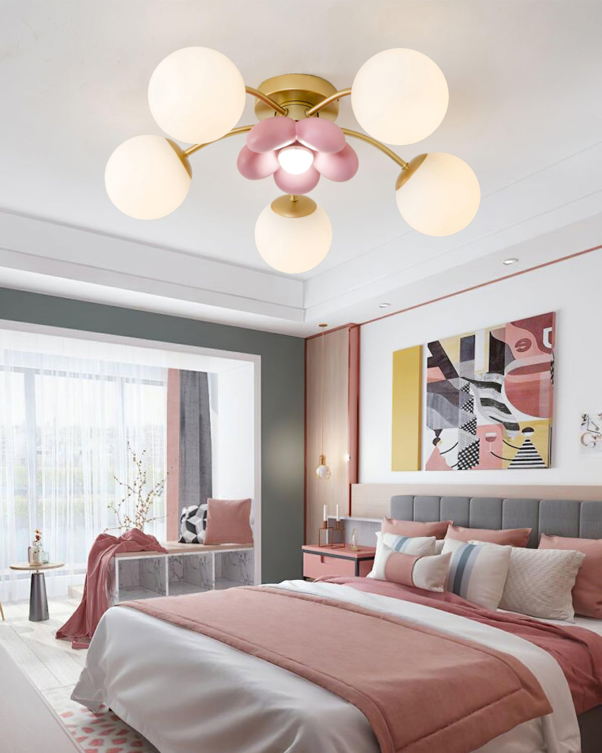 Blossura Pink Petal Ceiling Light