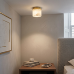 Melange Alabaster Ceiling Light Natural Stone LED Dimmable Flush Mount Bedroom Dining — 2 Sizes