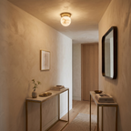 Melange Alabaster Ceiling Light Natural Stone LED Dimmable Flush Mount Bedroom Dining — 2 Sizes
