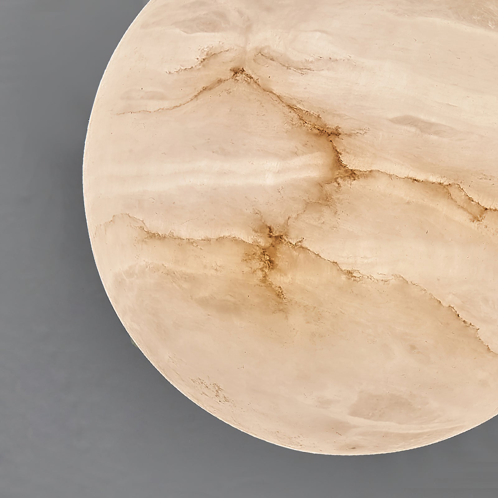 Melange Alabaster Ceiling Light Natural Stone LED Dimmable Flush Mount Bedroom Dining — 2 Sizes
