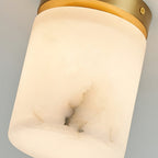 Melange Alabaster Ceiling Light Natural Stone LED Dimmable Flush Mount Bedroom Dining — 2 Sizes