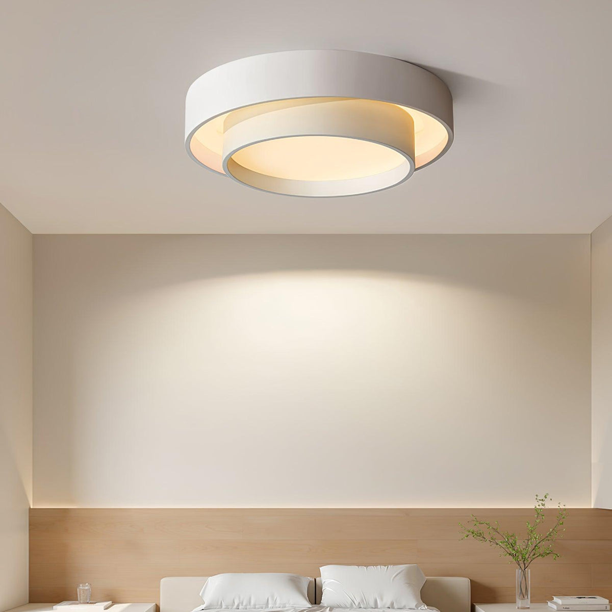 Orina Ceiling Lamp Double Ring Gray&Black&White Cylinder shape