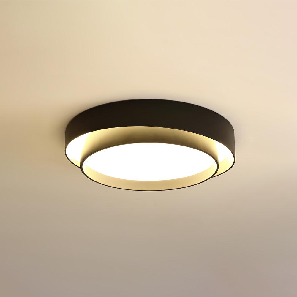 Orina Ceiling Lamp Double Ring Gray&Black&White Cylinder shape