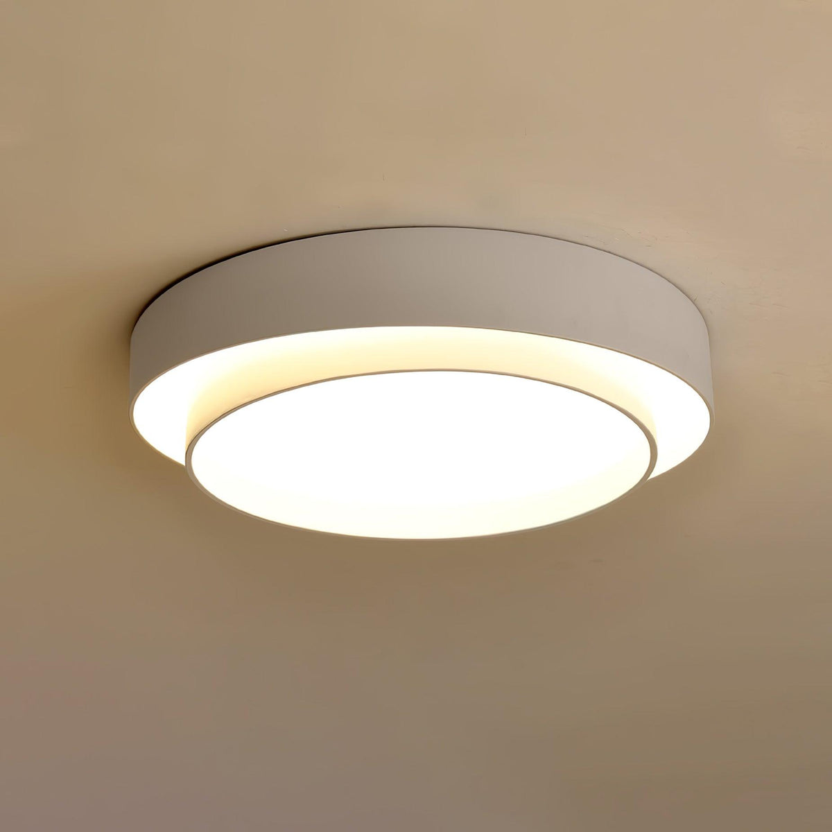 Orina Ceiling Lamp Double Ring Gray&Black&White Cylinder shape