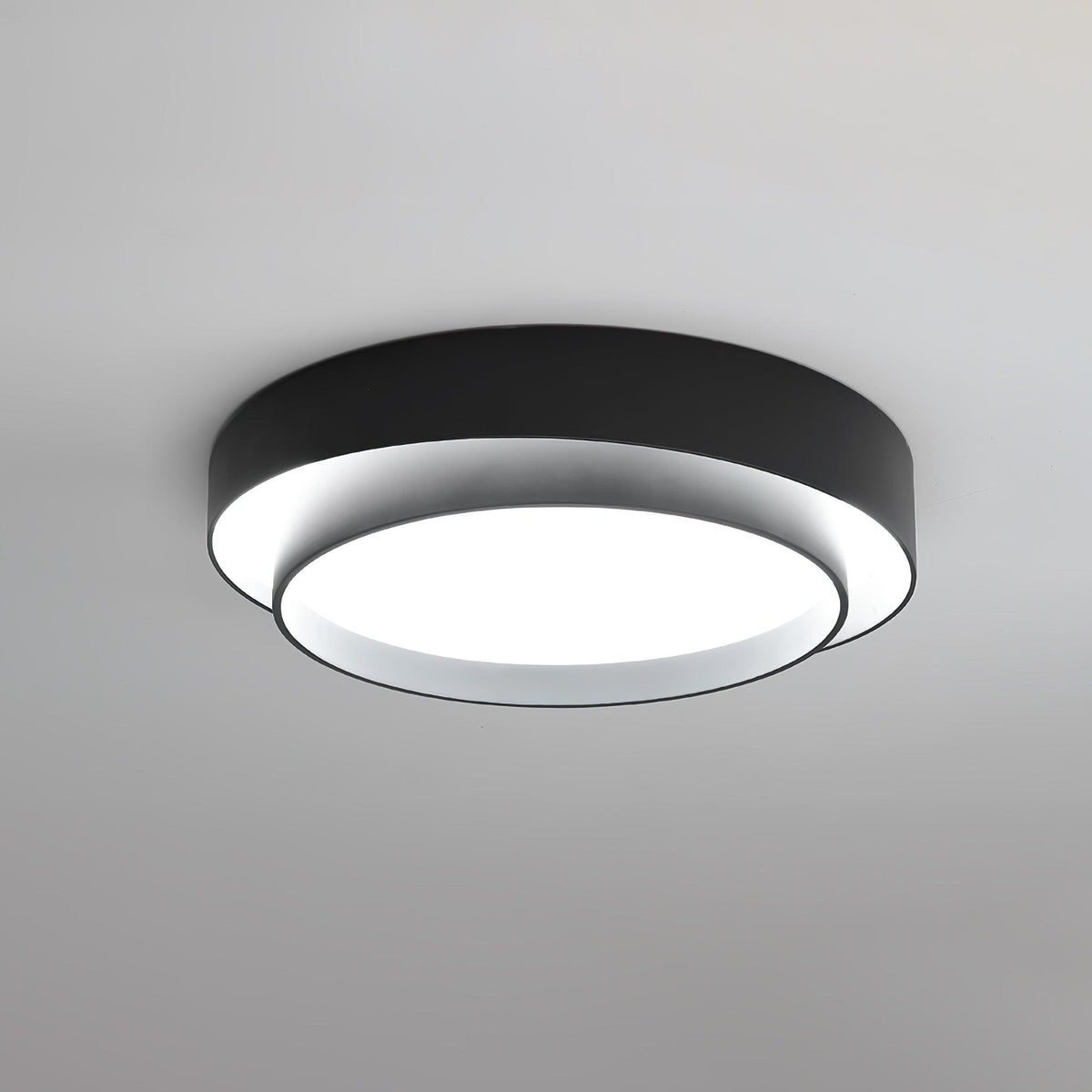 Orina Ceiling Lamp Double Ring Gray&Black&White Cylinder shape