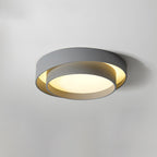 Orina Ceiling Lamp Double Ring Gray&Black&White Cylinder shape