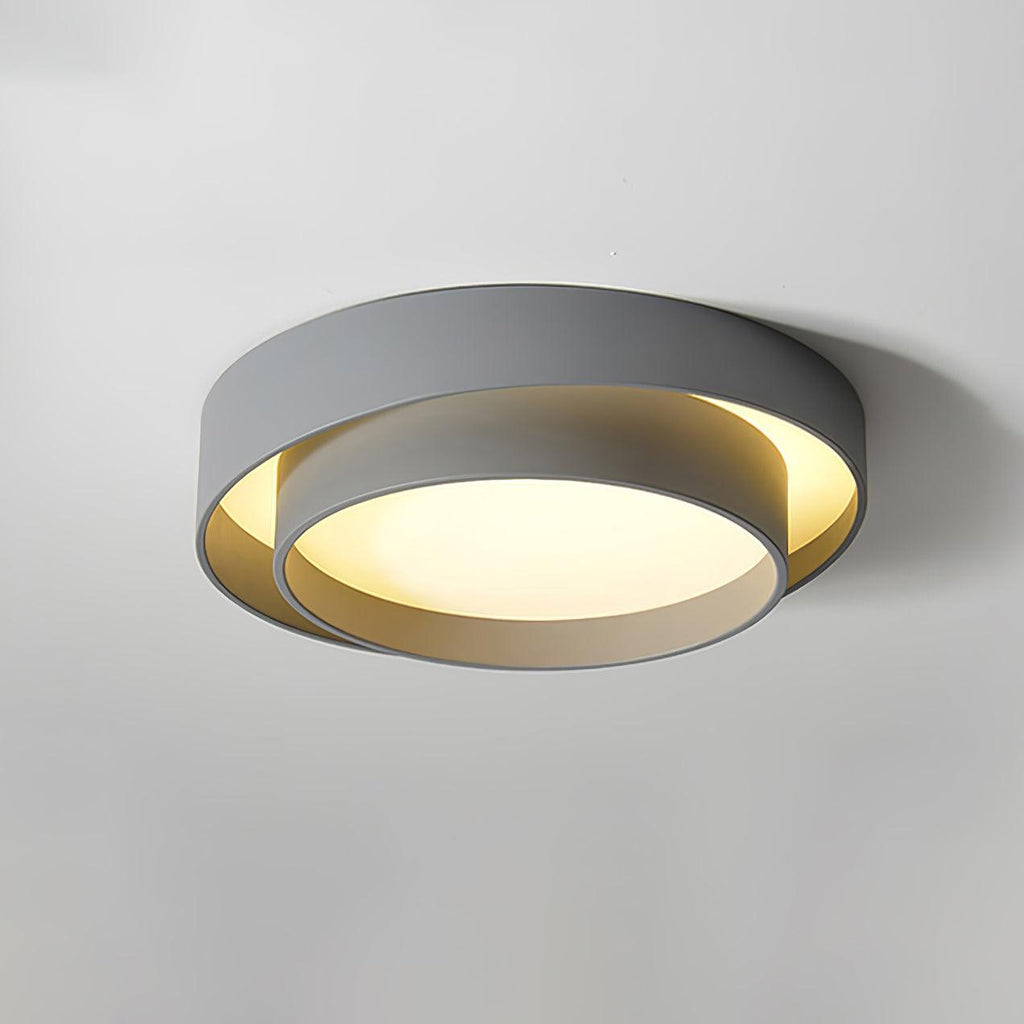 Orina Ceiling Lamp Double Ring Gray&Black&White Cylinder shape