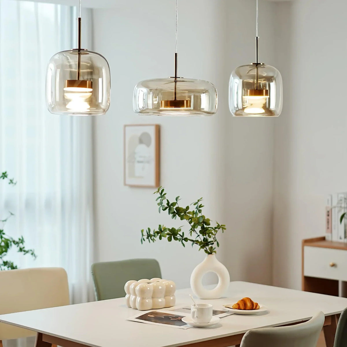 June Morden Glass Pendant Light Clear/Smoky/Amber