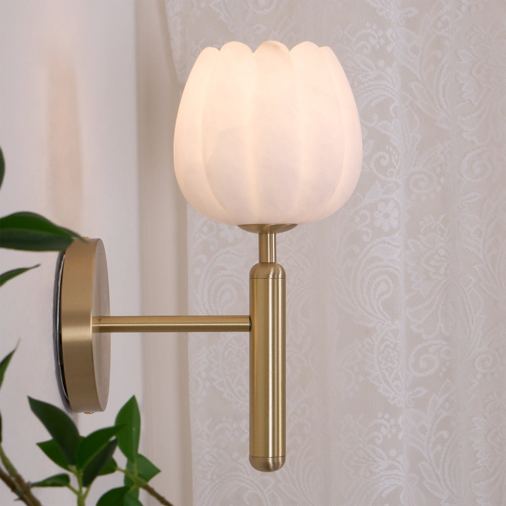 Valentina Alabaster Floral Wall Lamp