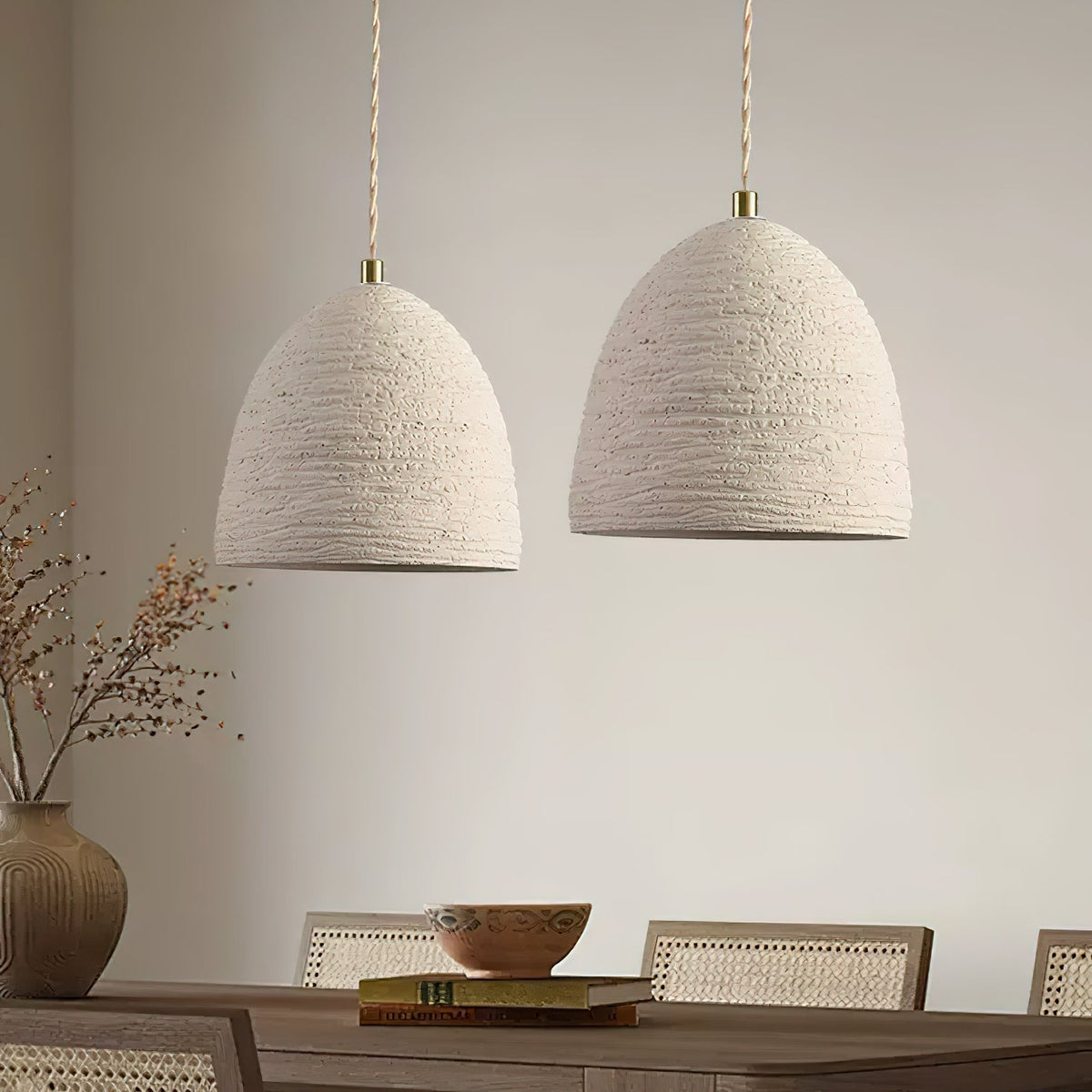 Kirae Textured Pendant Lights Cement