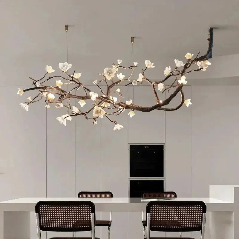 Minas Rustic Tree Branch Chandelier Dimmable Grand Dining Room Living Room Staircase — 47 to 70 Inch
