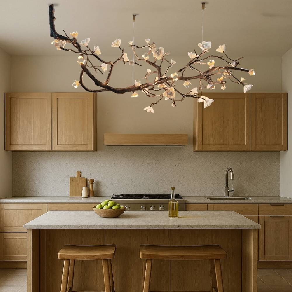 Minas Rustic Tree Branch Chandelier Dimmable Grand Dining Room Living Room Staircase — 47 to 70 Inch