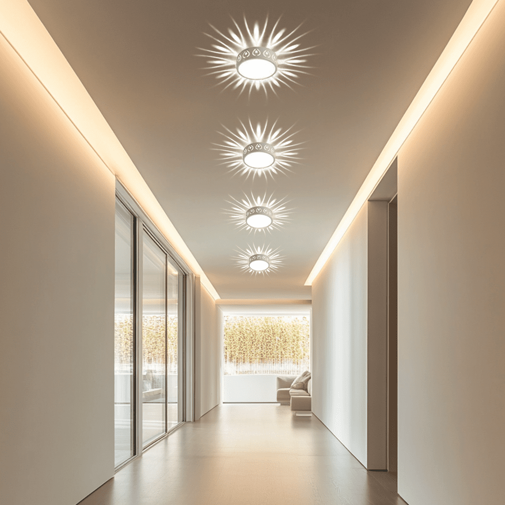 Modern round LED flush mount ceiling light dimmable bedroom living room — warm cool color
