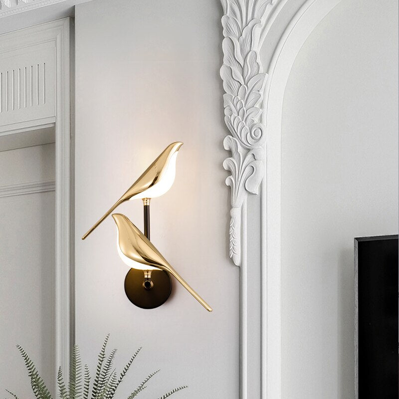 Bird Wall Sconce, Adjustable Brightness LED, Magnetic Modern Accent Light