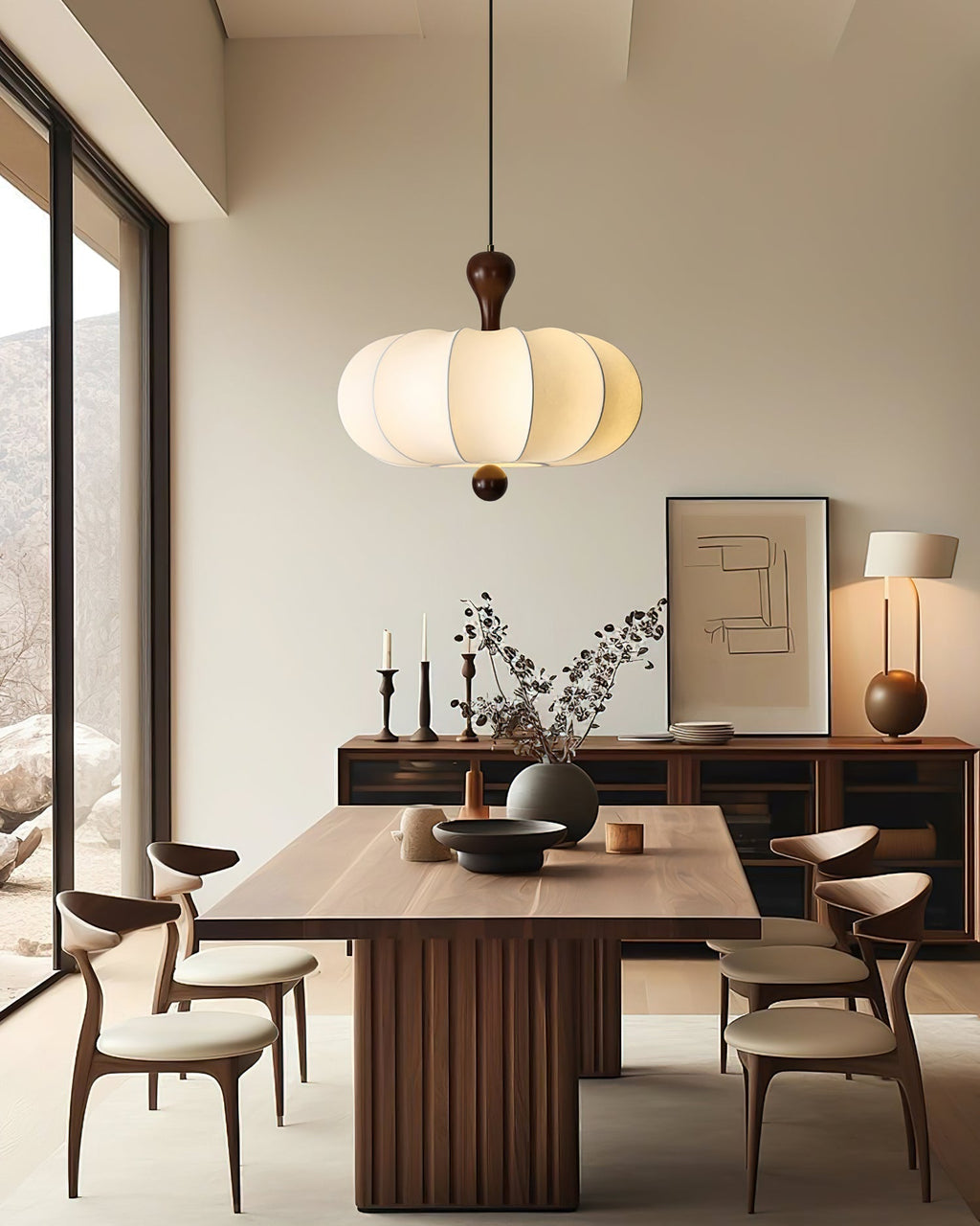 Jovian White Sculpted Pendant Lamp