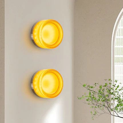Ray Modern Mini Drum Outdoor Wall Light – Transparent Metal Design