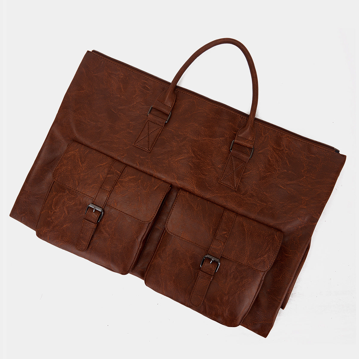 Travel Clothes Bag PU Leather Garment Duffel – Carry-On Suit Clothing Bag, Dress Clothes Bag & Weekend Duffel for Men Women
