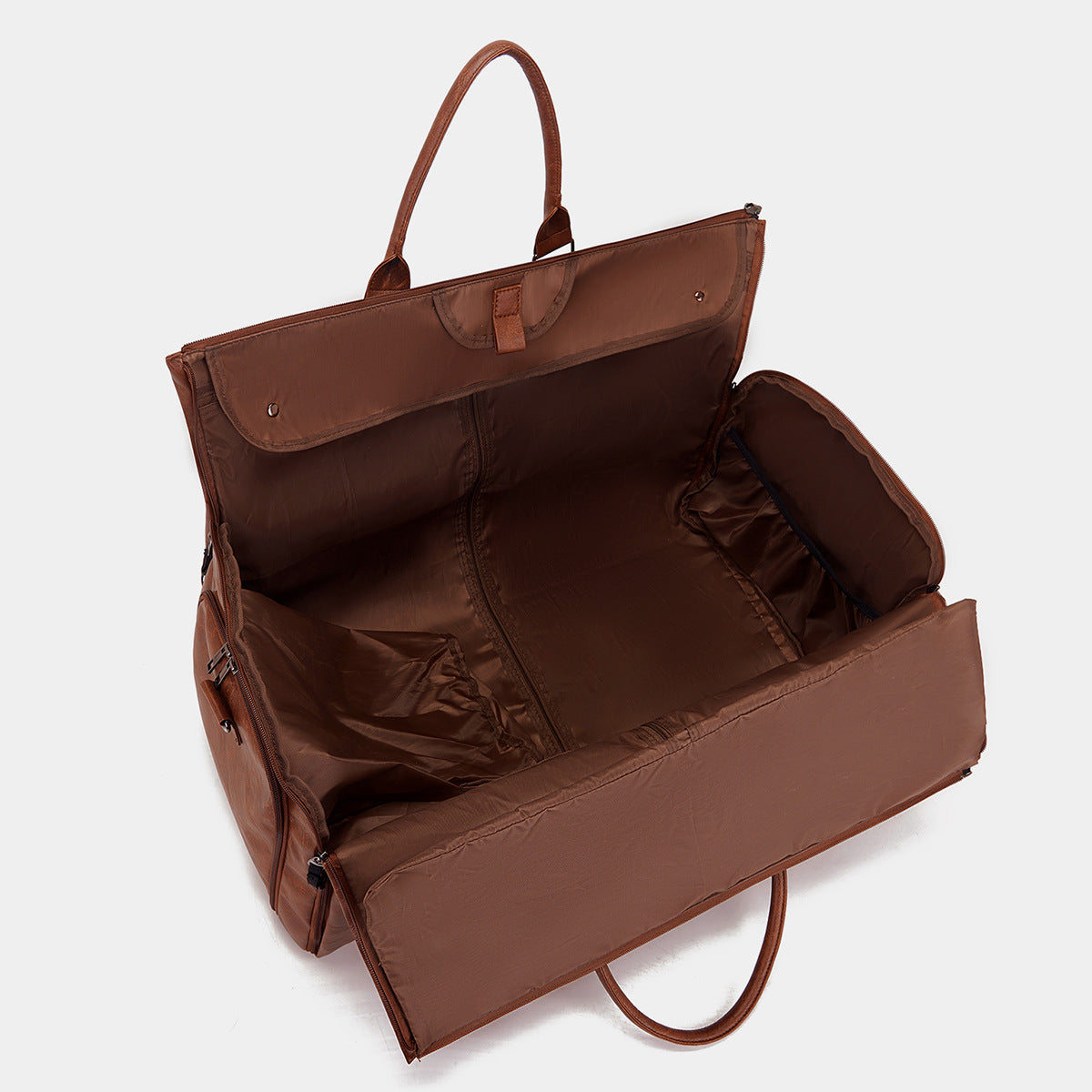 Travel Clothes Bag PU Leather Garment Duffel – Carry-On Suit Clothing Bag, Dress Clothes Bag & Weekend Duffel for Men Women