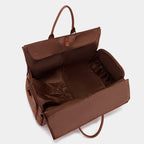 Travel Clothes Bag PU Leather Garment Duffel – Carry-On Suit Clothing Bag, Dress Clothes Bag & Weekend Duffel for Men Women