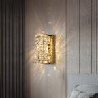 Kristy Modern Rectangular Crystal LED Vanity Wall Light with Metal Frame