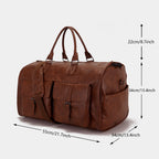 Travel Clothes Bag PU Leather Garment Duffel – Carry-On Suit Clothing Bag, Dress Clothes Bag & Weekend Duffel for Men Women
