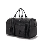 Travel Clothes Bag PU Leather Garment Duffel – Carry-On Suit Clothing Bag, Dress Clothes Bag & Weekend Duffel for Men Women