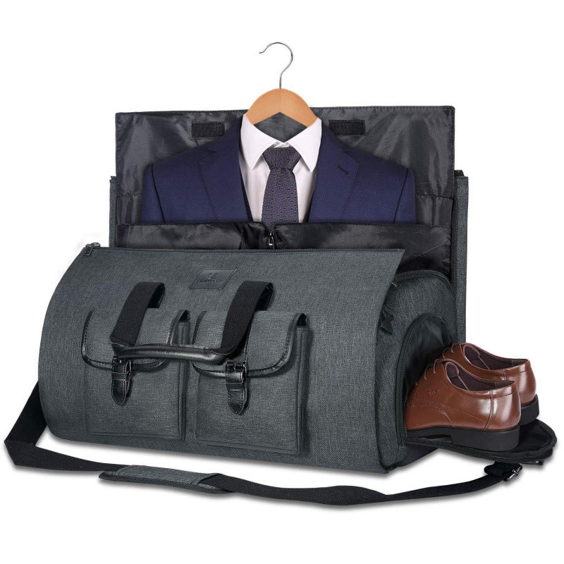 Men’s Suit Travel Bag – Foldable Garment Duffel Bag with Shoe Compartment, Waterproof Business Trip Carry-On Luggage Bag